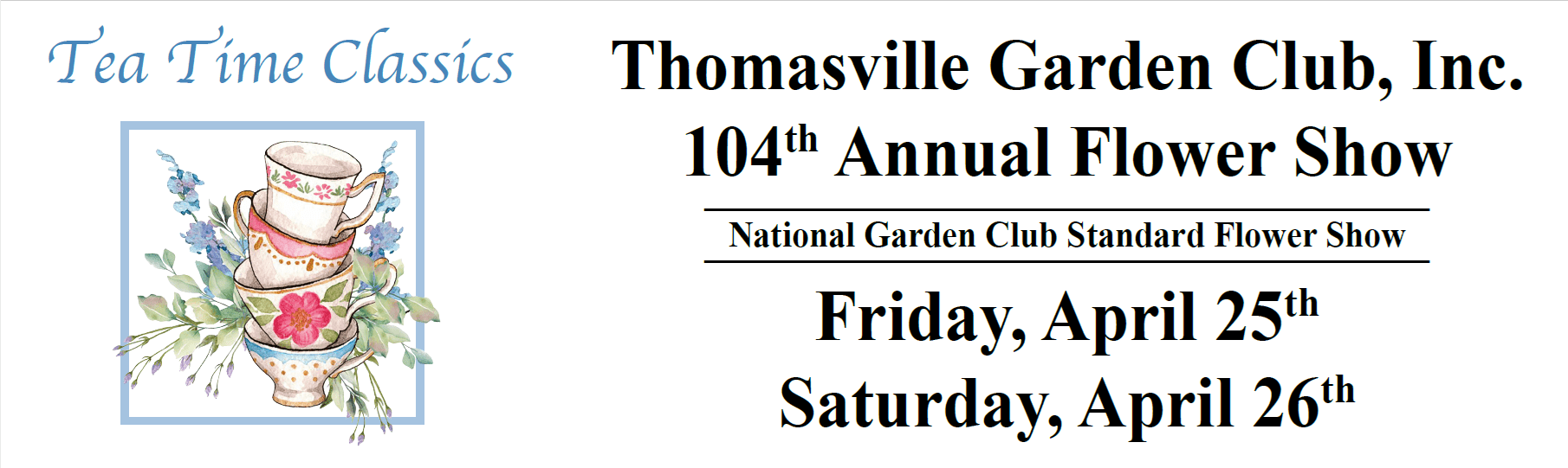 Partial text of an event announcement for Thomasville's 104th Annual Garden Club.