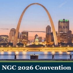 St. Louis skyline with NGC 2026 Convention.