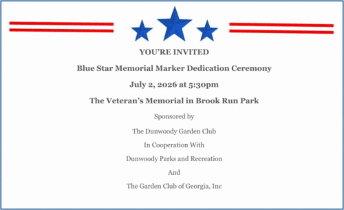 Blue Star Memorial dedication ceremony invitation