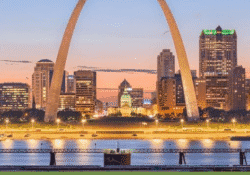 St. Louis skyline with NGC 2026 Convention.