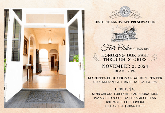 Open doorway with historic preservation event flyer