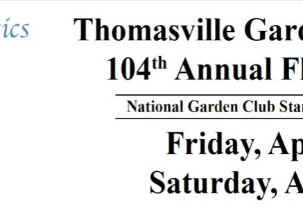 Partial text of an event announcement for Thomasville's 104th Annual Garden Club.